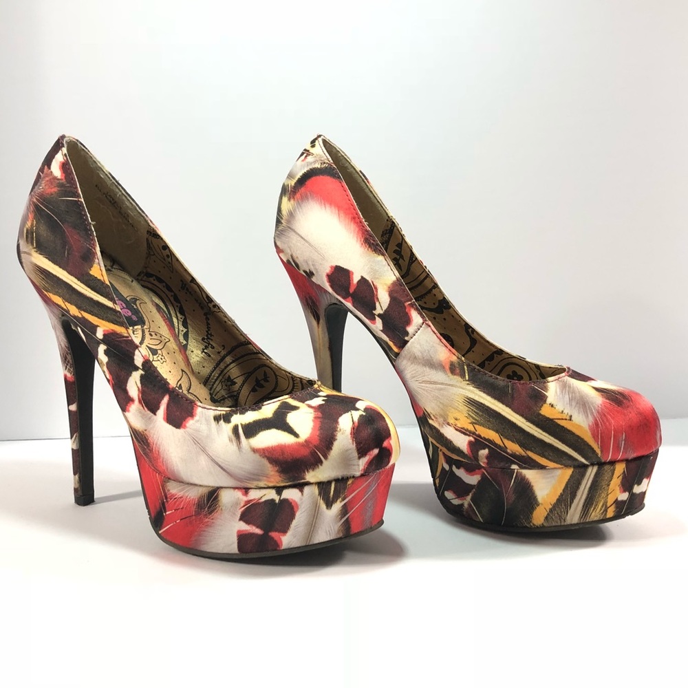 Dollhouse multicoloured round toe platform heels